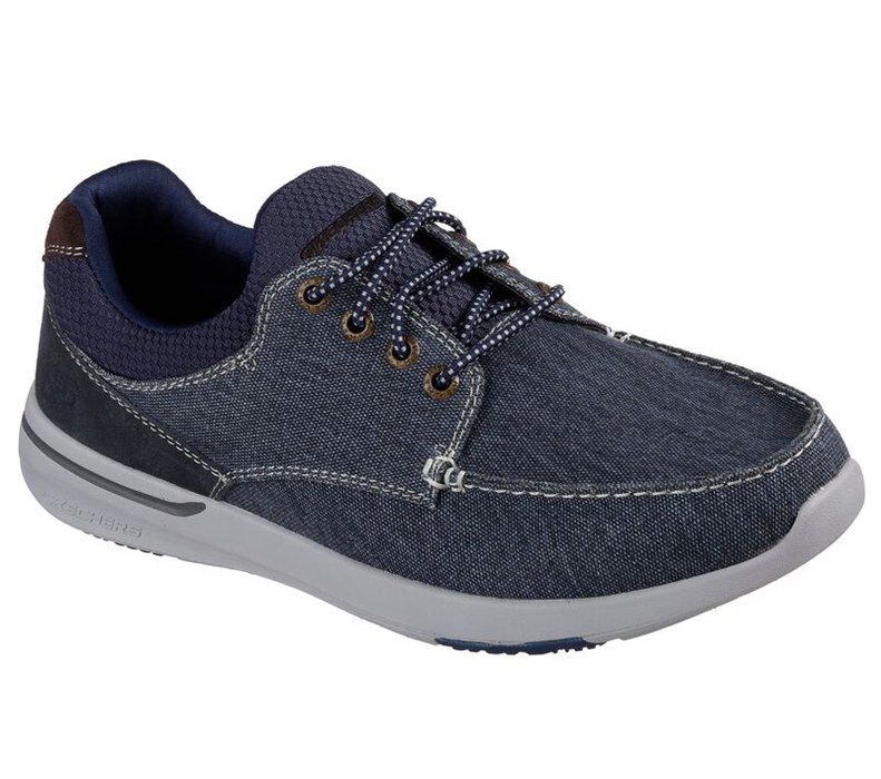 Skechers Herr Marinblå Slip On - Relaxed Fit: Elent - Mosen - Sverige (BKGVL-5194)